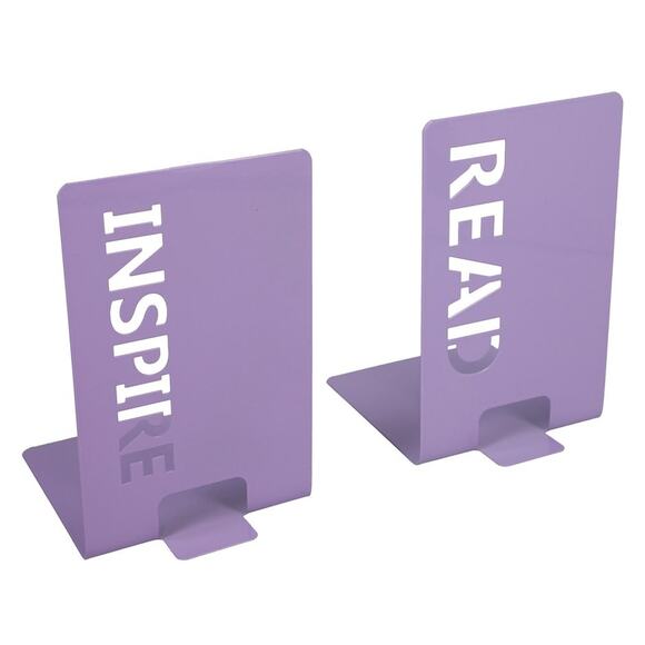 Metal 3D Effect Inspire Read Cutout Decorative Bookends - Picture 5 of 5